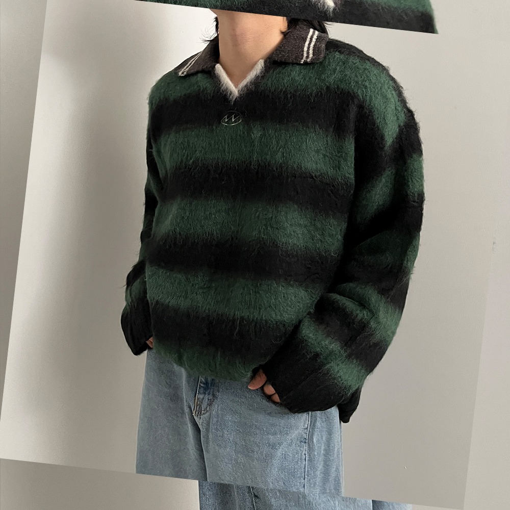 Angora stripe knit